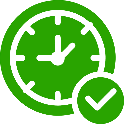 time icon with check mark