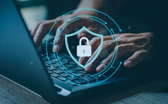 Technology internet and network in cyber security concept. Data protection and secure internet access